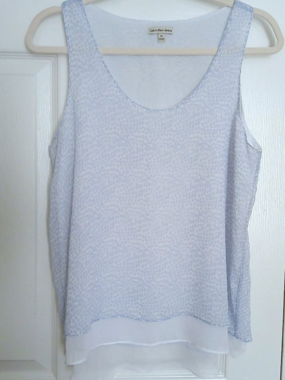 Calvin Klein Blue Semi-Sheer Layered sleeveless top